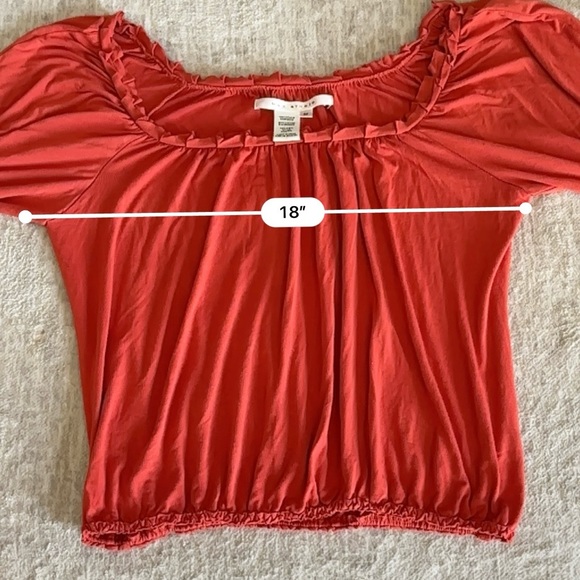 MAX STUDIO Fun Flirty Boho off the shoulder top - Size Medium - Burnt Orange - Picture 8 of 8